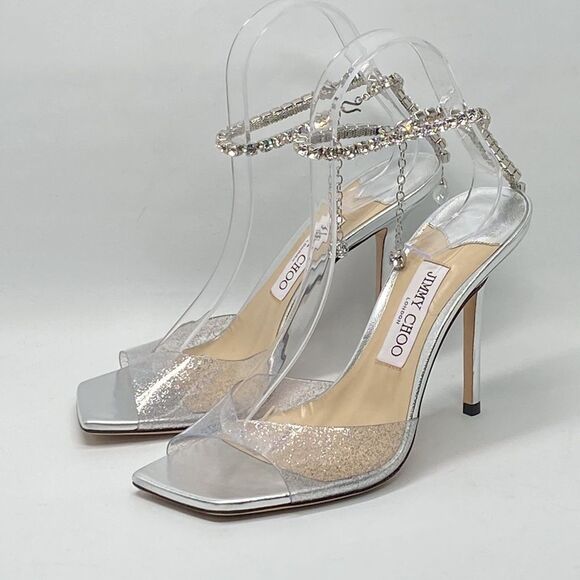 Jimmy Choo Saeda 100 Embellished High Heel Sandals size 39 - Picture 5 of 15
